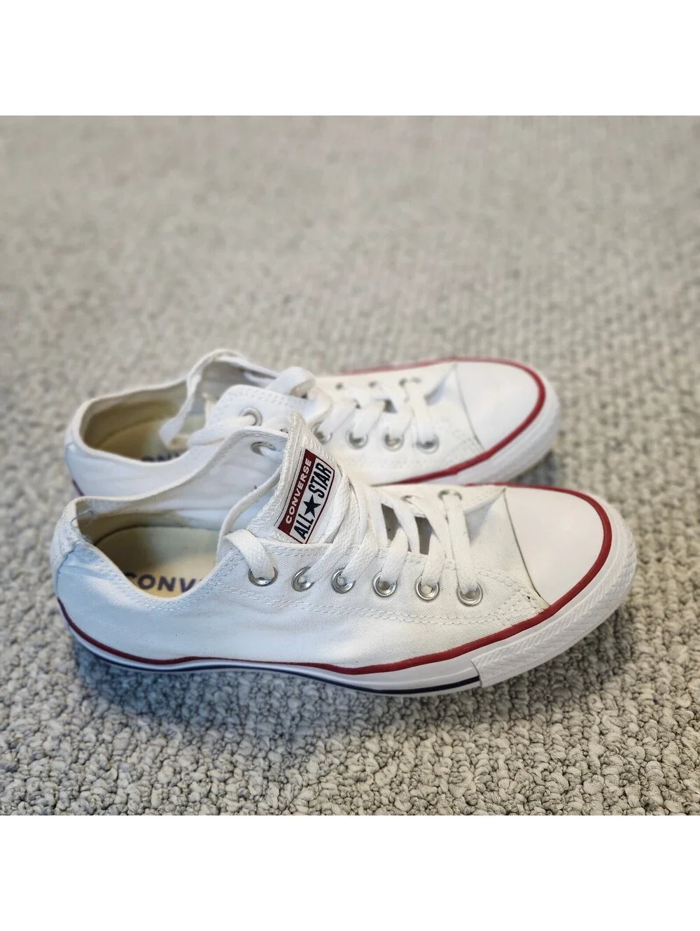 Converse All Star White Low Top Sneakers Size 8 Women's
